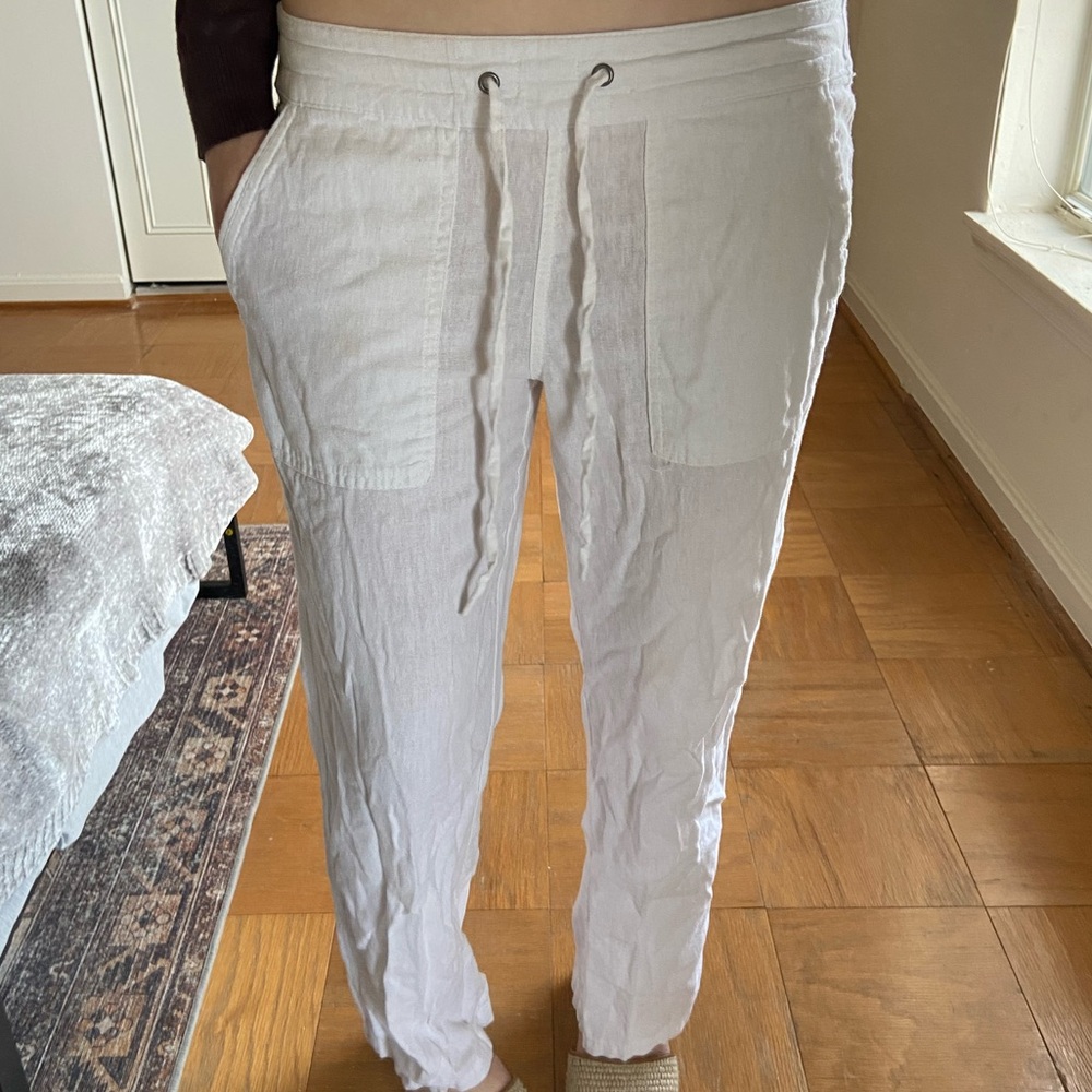 Nicole Miller White Linen Pants